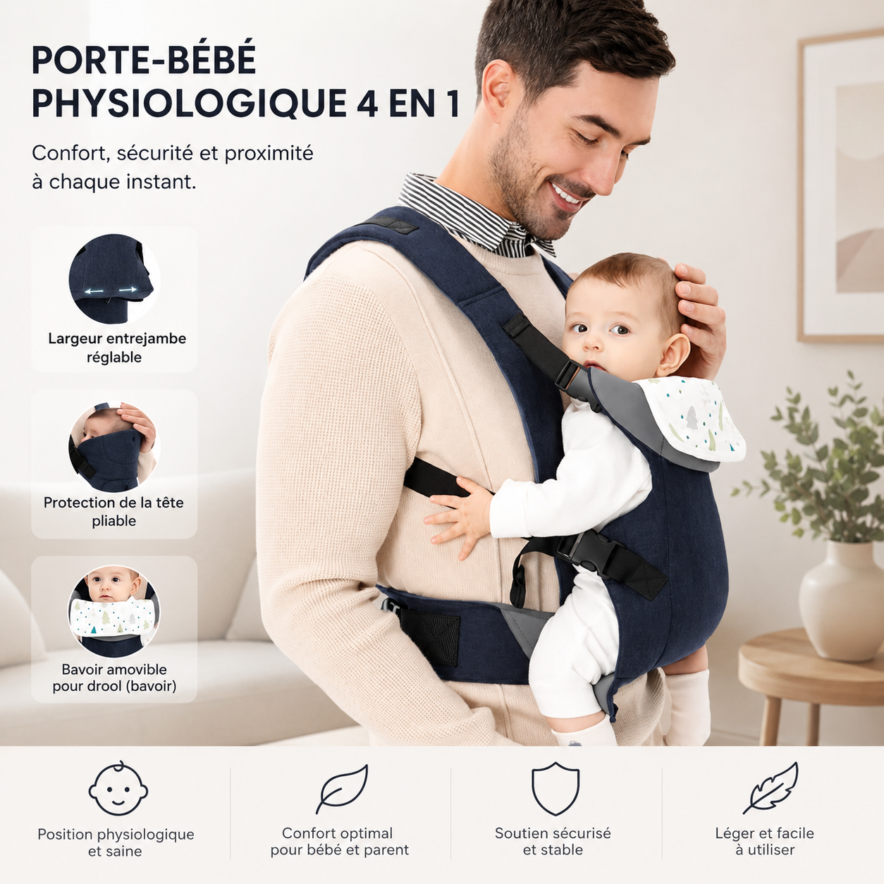 Porte-Bébé Ergonomique – Confort